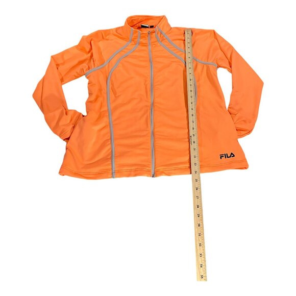 FILA Jacket Womens XL Orange Performance Full Thumb Hole Full Zip Activewear - Picture 4 of 16